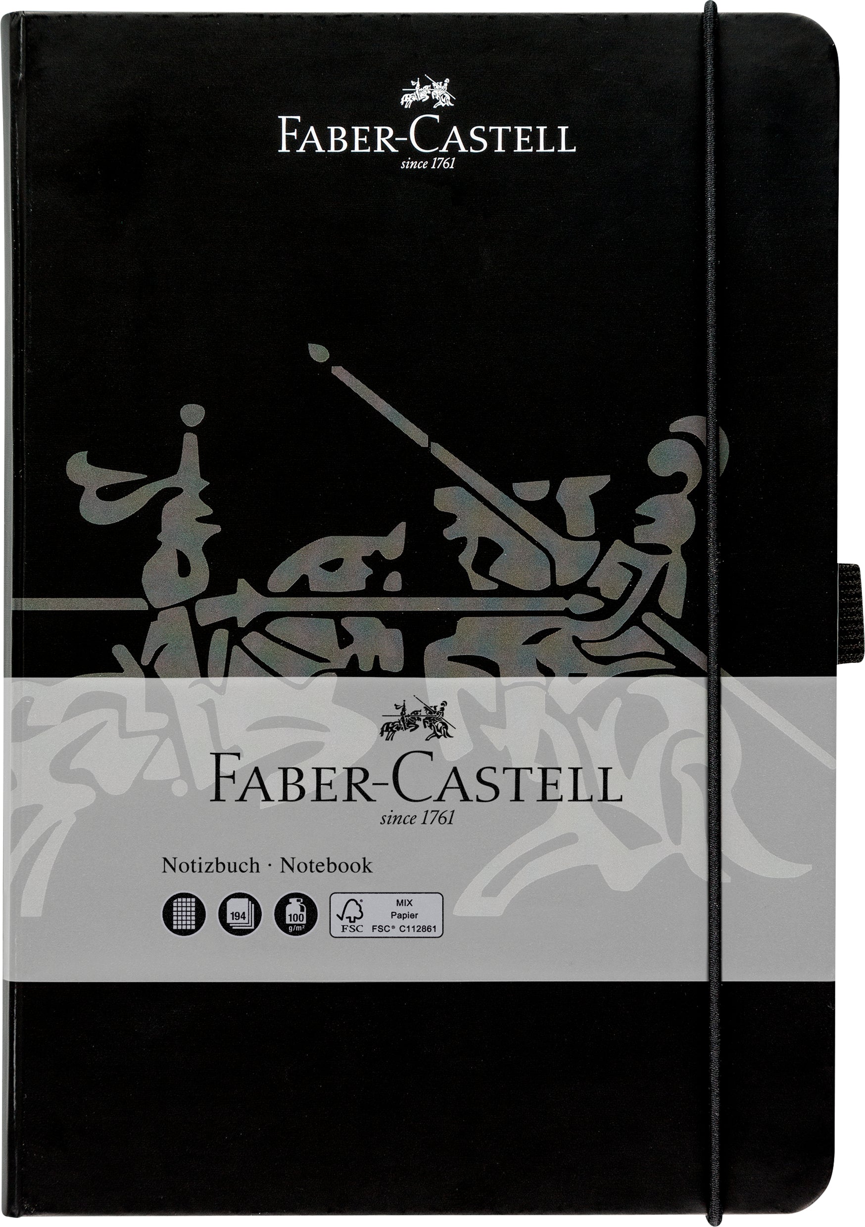 Faber Castell A5 Notebook Hard Bound 100gsm/Squared - Black