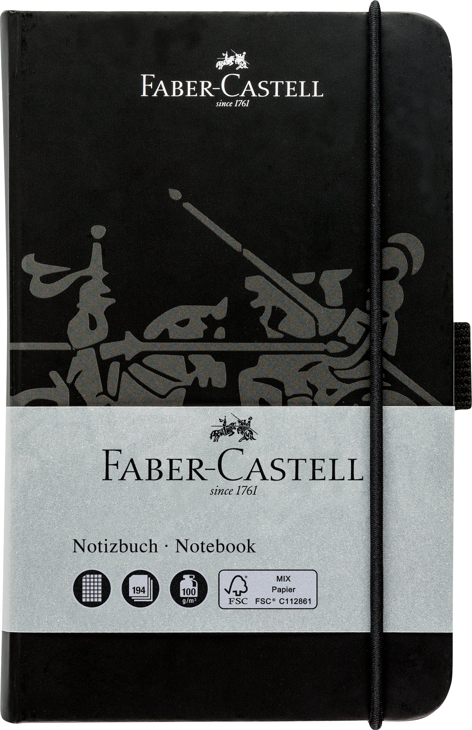 Faber Castell A6 Notebook Hard Bound 100gsm/Squared - Black