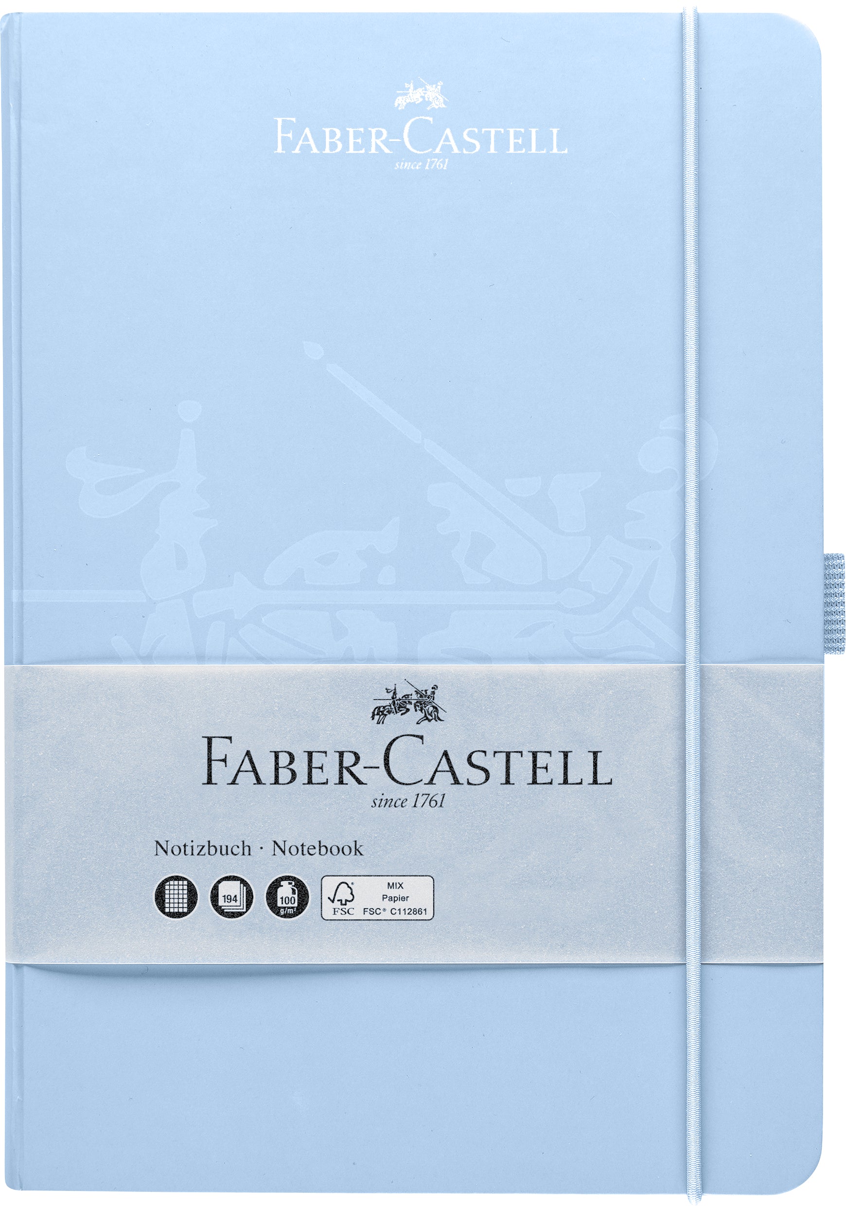 Faber Castell A5 Notebook Hard Bound 100gsm/Squared - Sky Blue