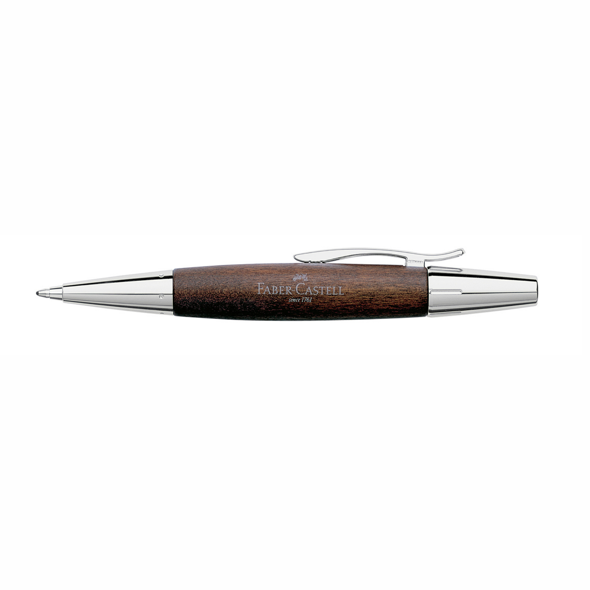 Faber Castell E-Motion Twist Ballpen - Pearwood Dark Brown/Chrome