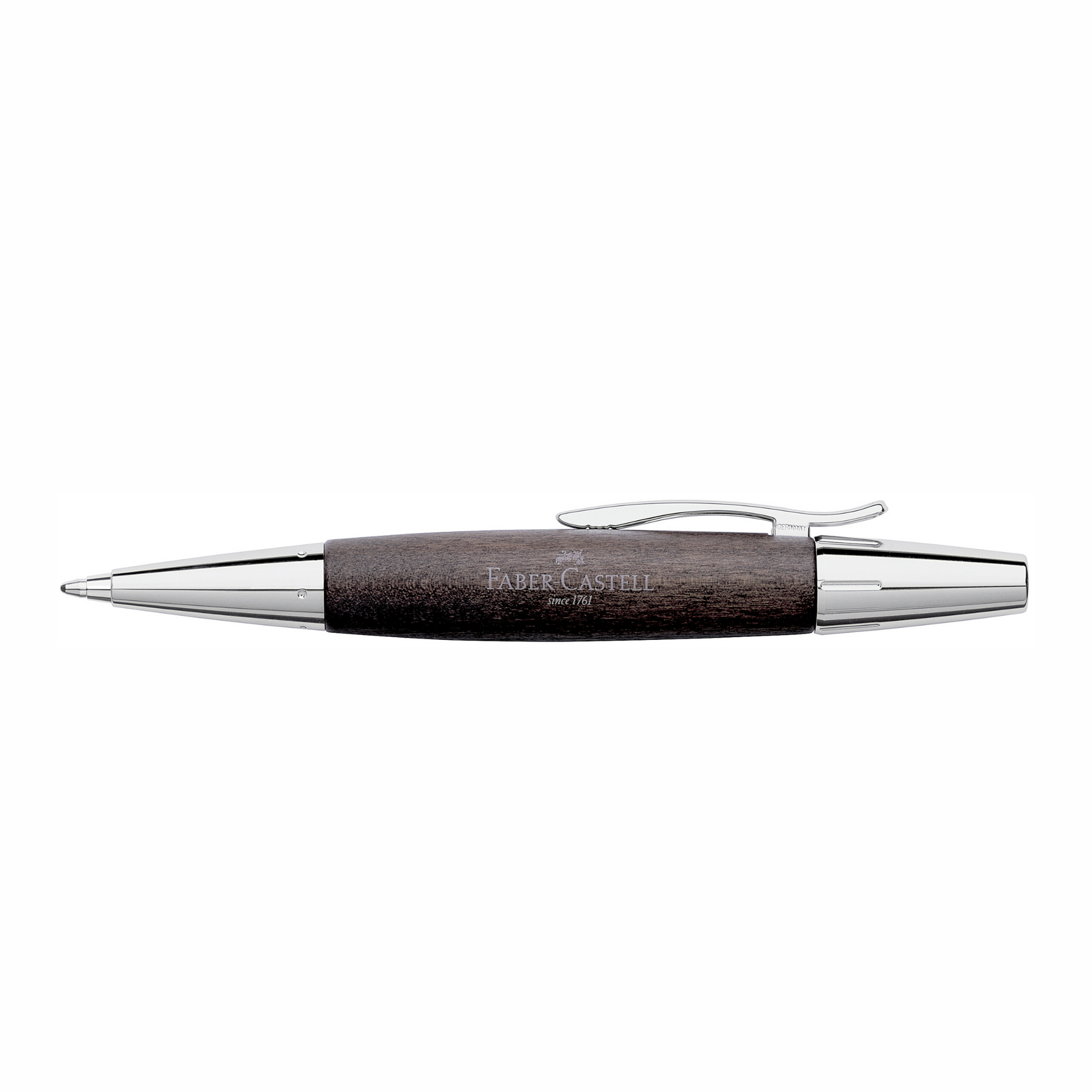 Faber Castell E-Motion Twist Ballpen - Black Wood/Chrome