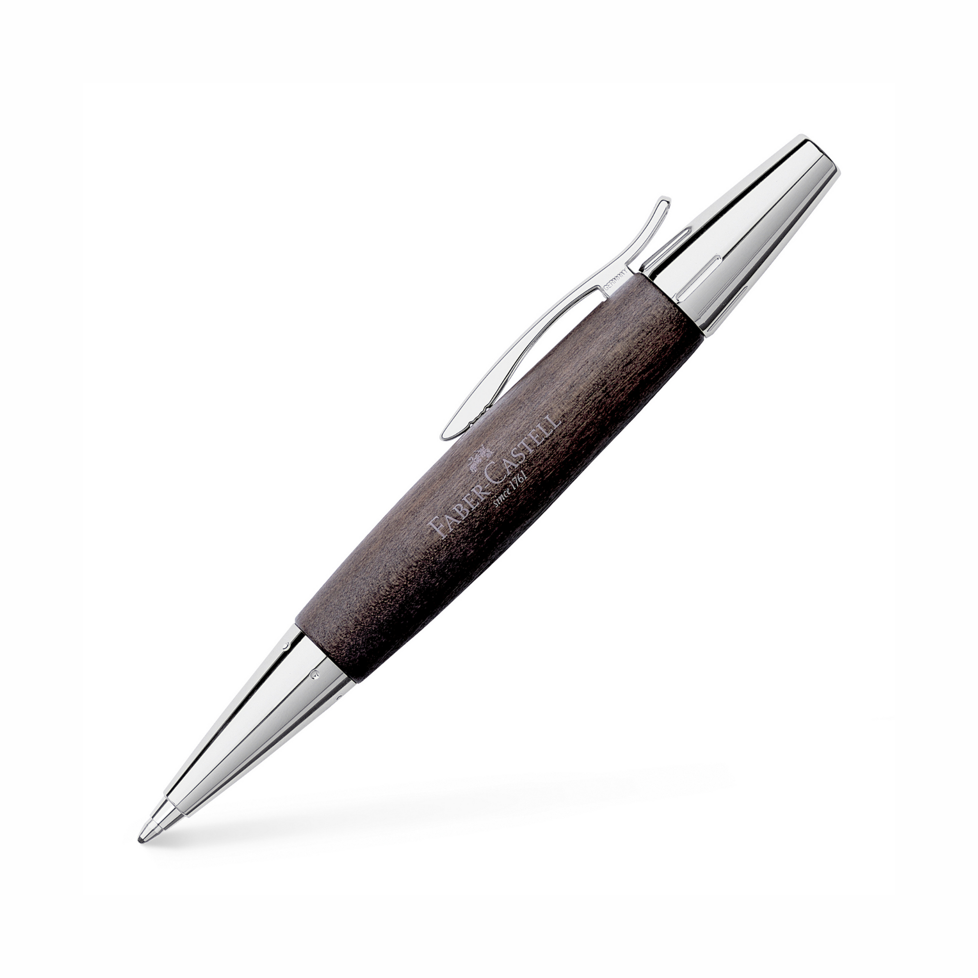 Faber Castell E-Motion Twist Ballpen - Black Wood/Chrome