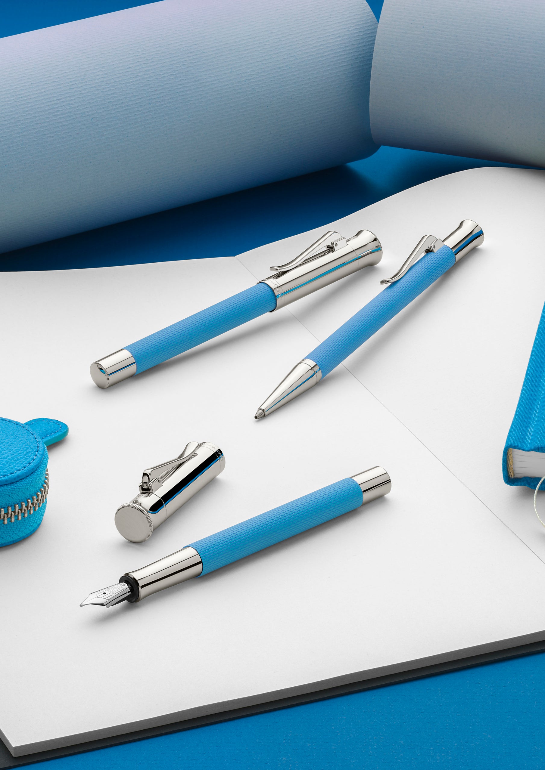 Graf von Faber-Castell Guilloche Gulf Blue Propelling Ballpoint Pen