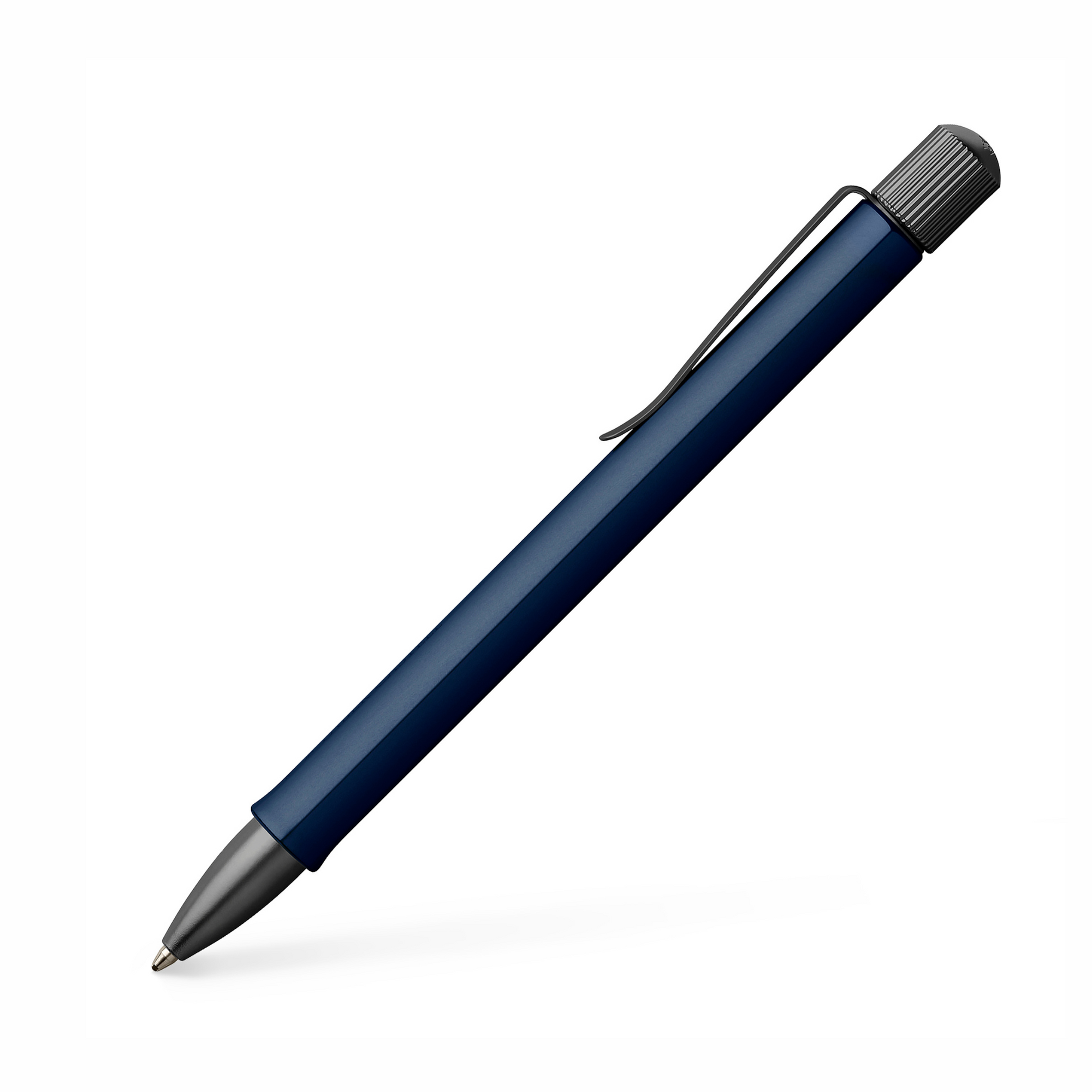 Faber Castell Hexo Blue - Twist Ballpoint Pen (B - Black Refill)
