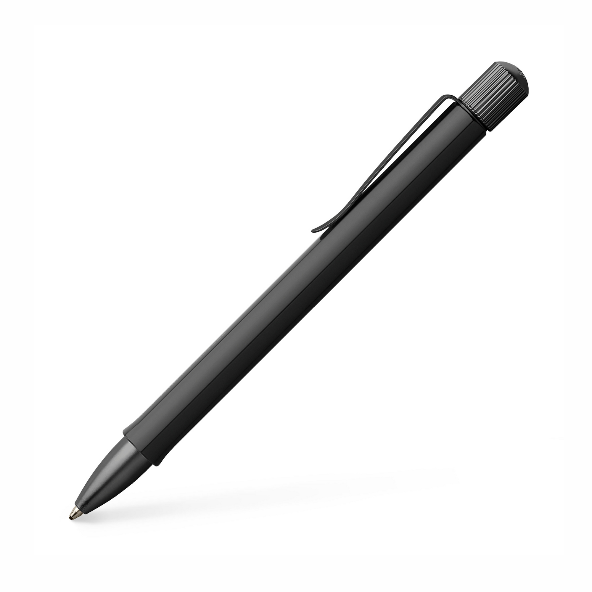 Faber Castell Hexo Black Matt (V2) - Twist Ballpoint Pen (B - Black Refill)