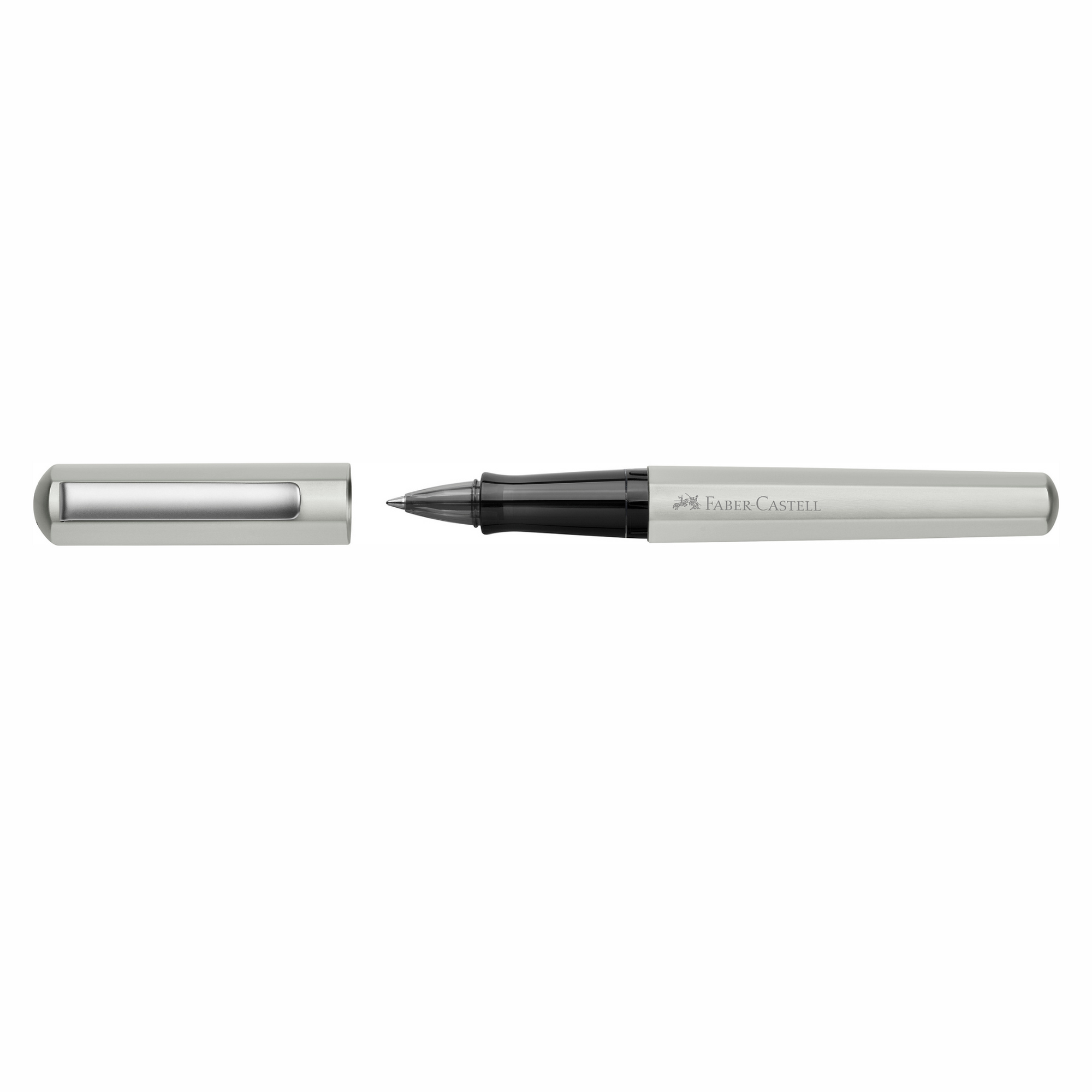 Faber Castell Hexo Silver Matt (V2) - Rollerball Pen (Black Refill)