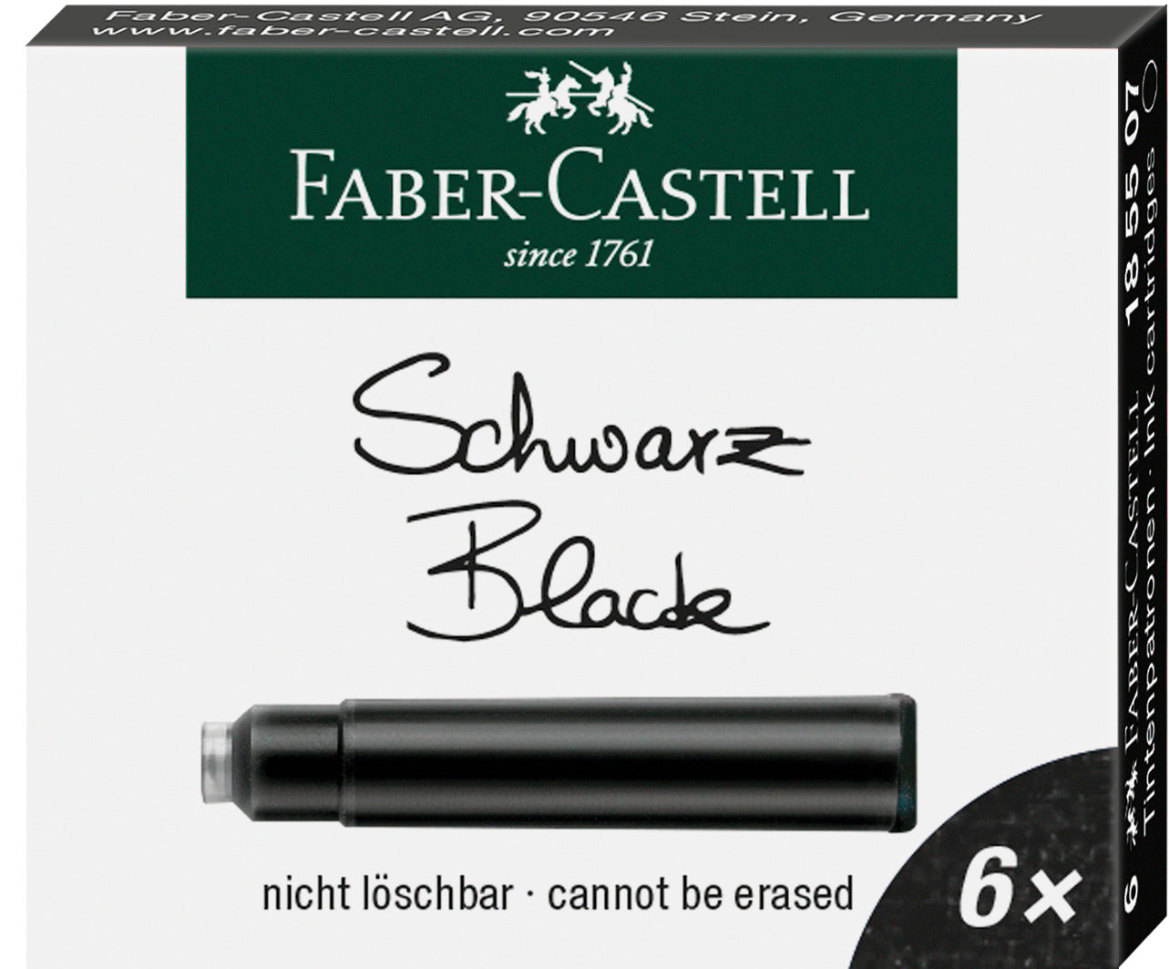 Faber-Castell Ink Cartridges Black by 6