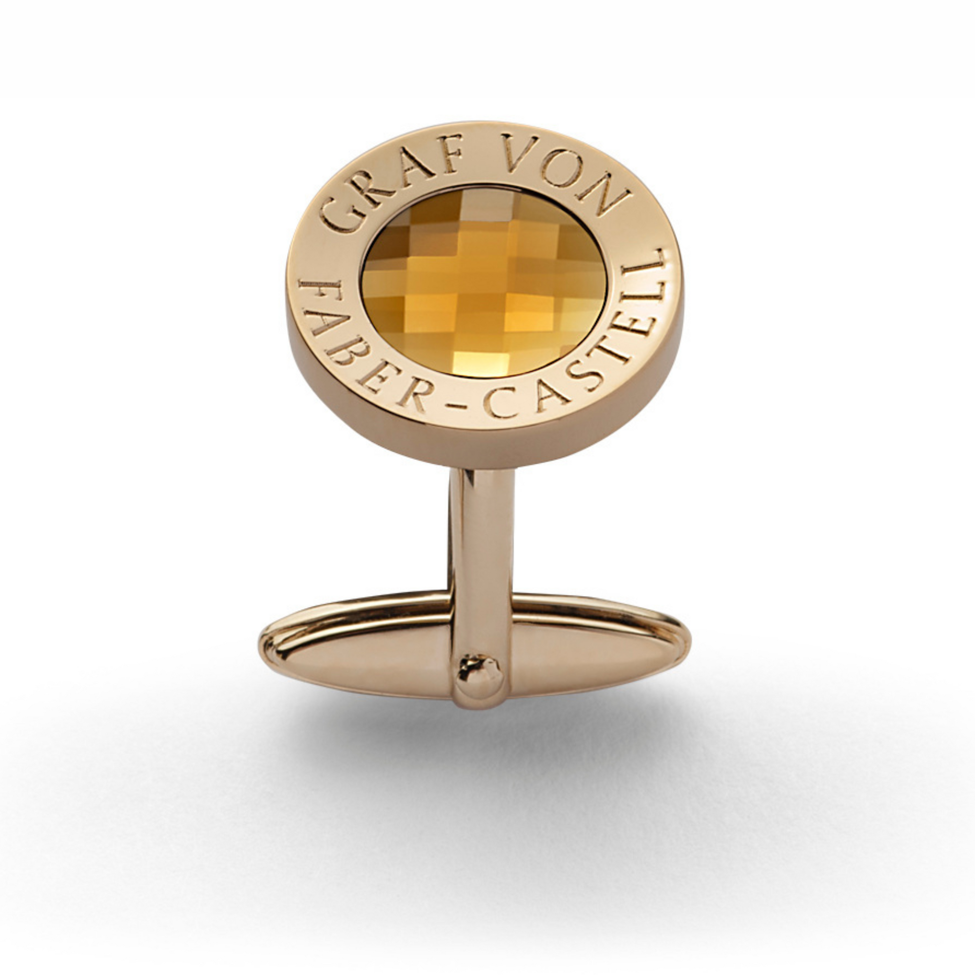 Graf von Faber-Castell Cufflinks Button - Gold Plated/Facet Citrine