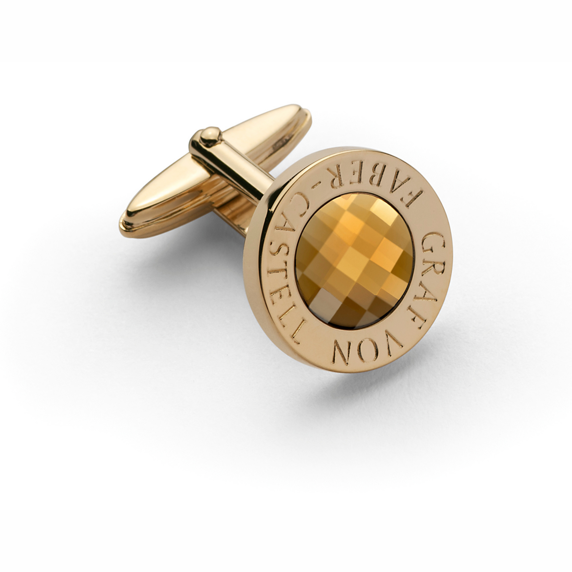 Graf von Faber-Castell Cufflinks Button - Gold Plated/Facet Citrine