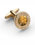 Graf von Faber-Castell Cufflinks Button - Gold Plated/Facet Citrine