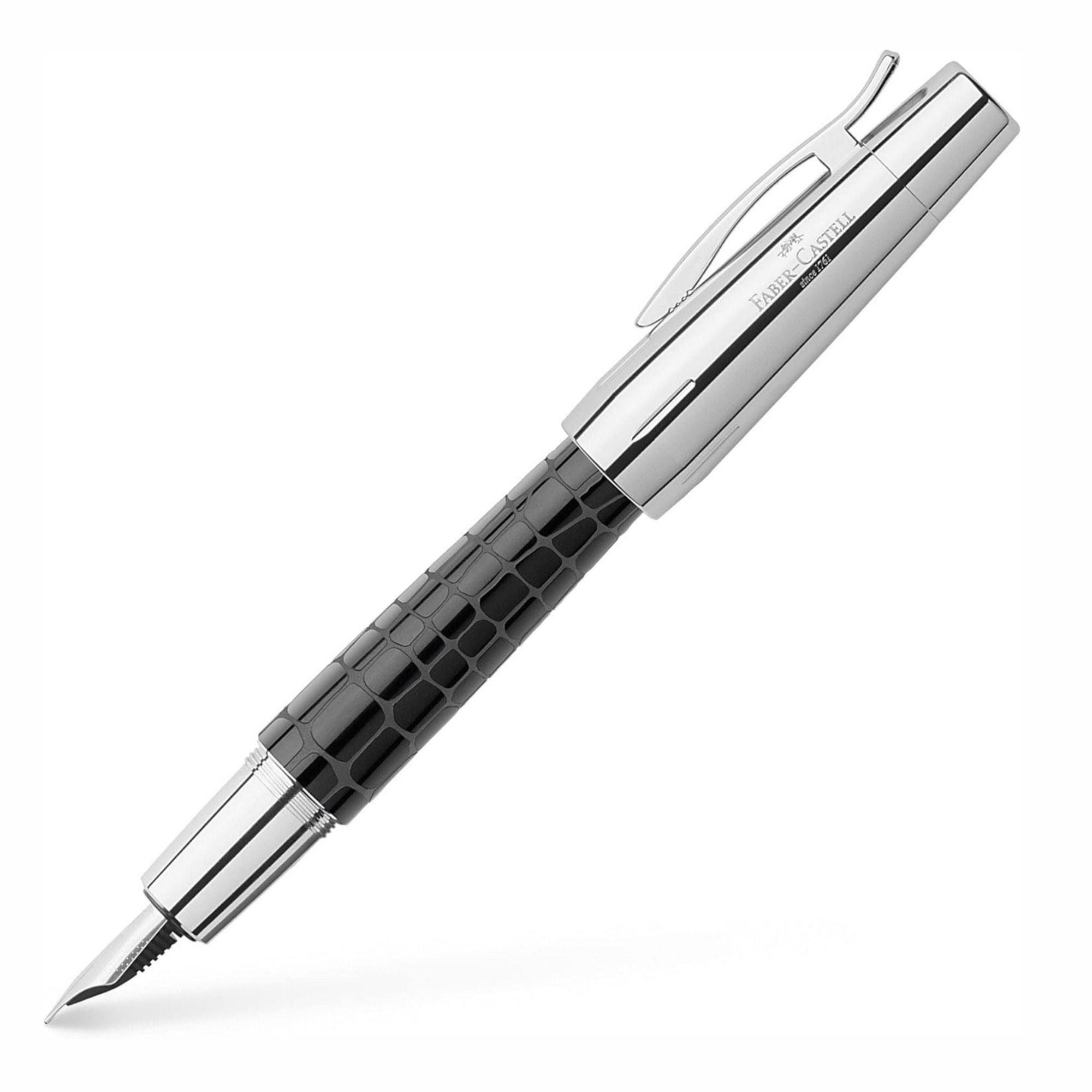 Faber Castell E-Motion Fountain Pen M - Resin Croco Black/Chrome