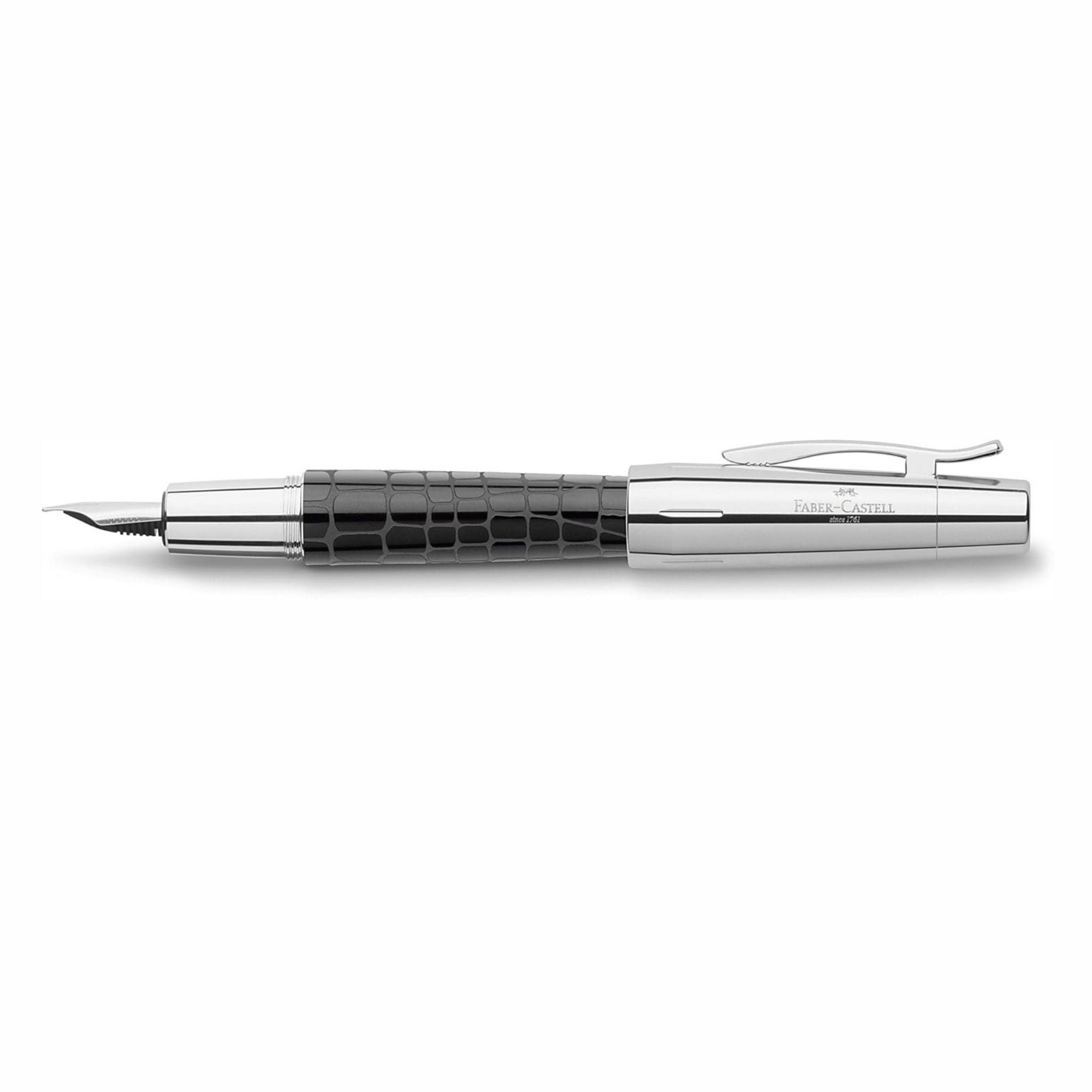 Faber Castell E-Motion Fountain Pen M - Resin Croco Black/Chrome