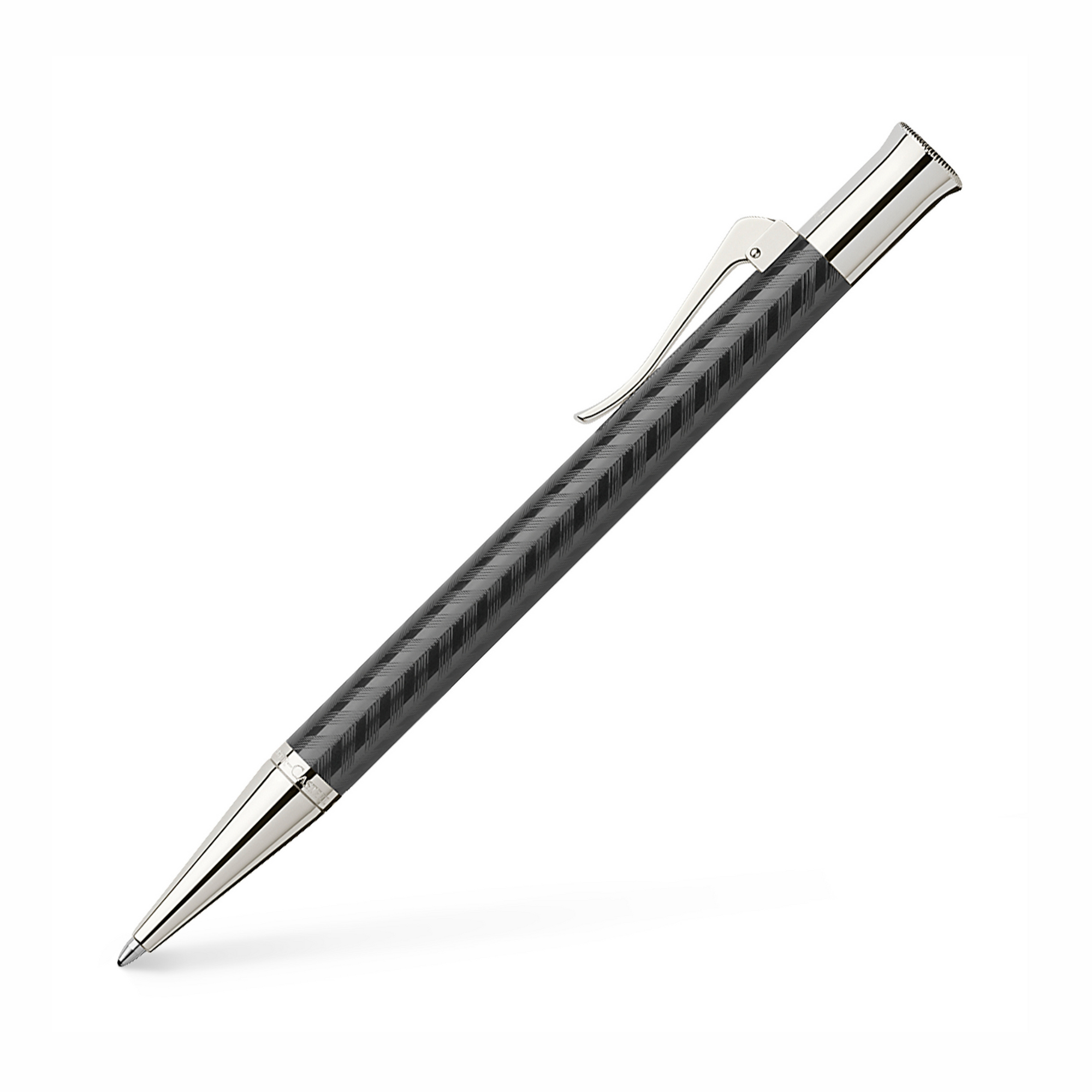 Graf von Faber-Castell Propelling Ballpen - Guilloche Chevron Resin/Rhodium Plated