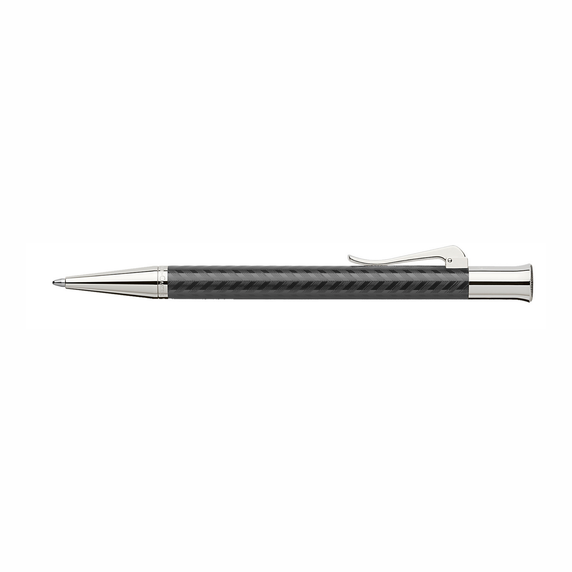 Graf von Faber-Castell Propelling Ballpen - Guilloche Chevron Resin/Rhodium Plated