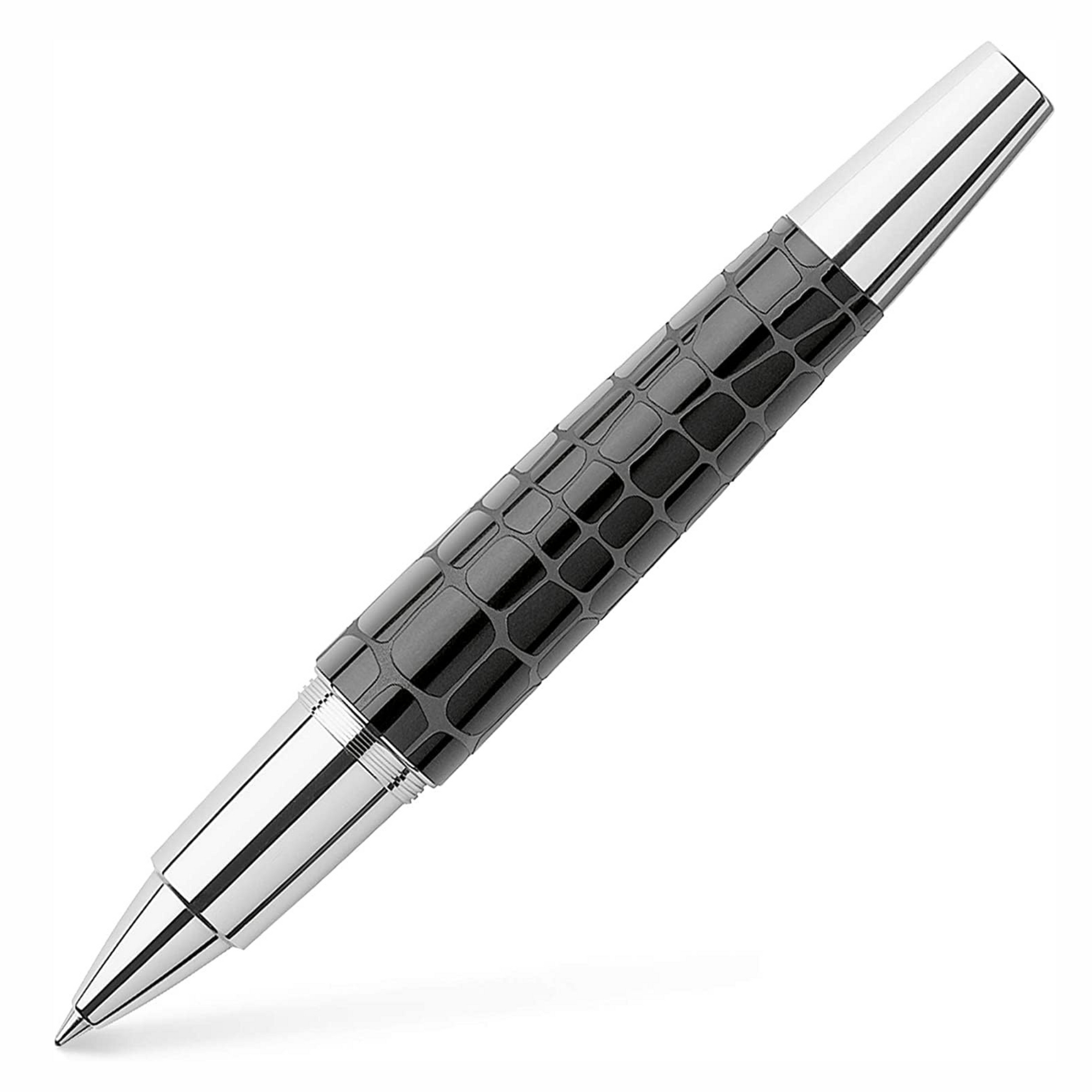 Faber Castell E-Motion Rollerball Pen - Resin Croco Black/Chrome