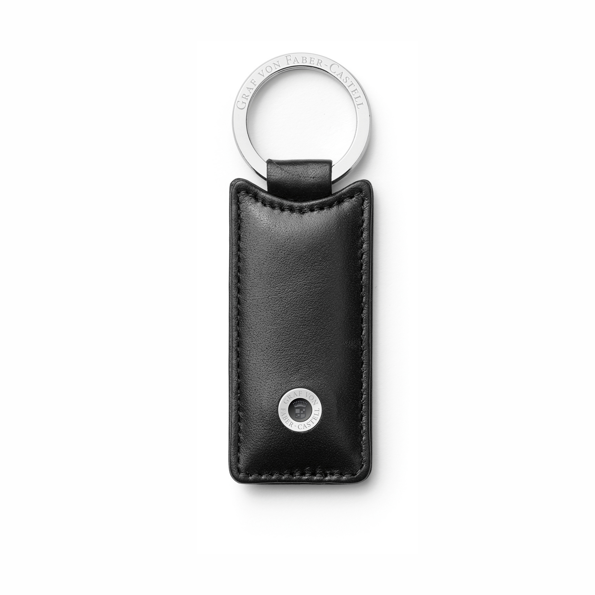 Graf von Faber Castell Leather Keyfob Square - Black Smooth Calfskin