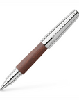 Faber Castell E-Motion Rollerball Pen - Pearwood Dark Brown/Chrome