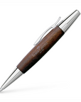 Faber Castell E-Motion Twist Ballpen - Pearwood Dark Brown/Chrome