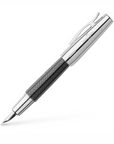 Faber Castell E-Motion Fountain Pen M - Resin Parquet Black/Chrome